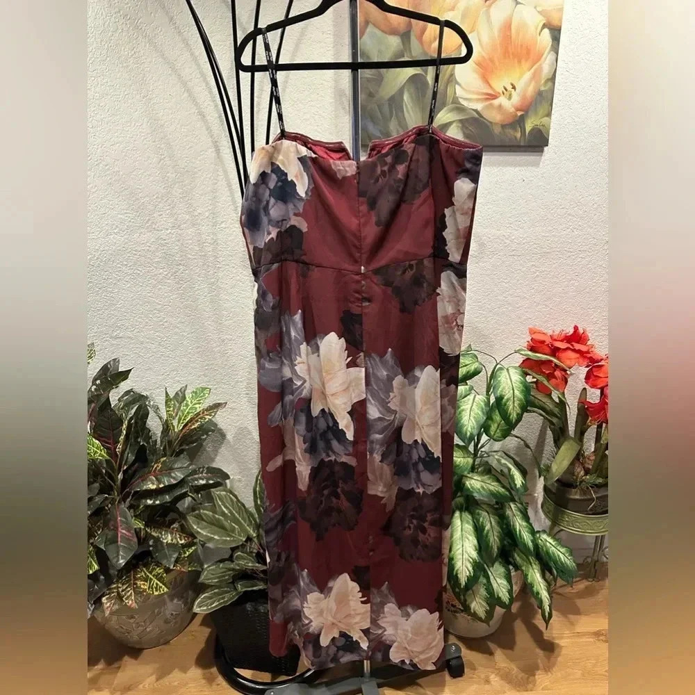 City Chic miss Bordeaux midi dress size XL/22 - Picture 8 of 14